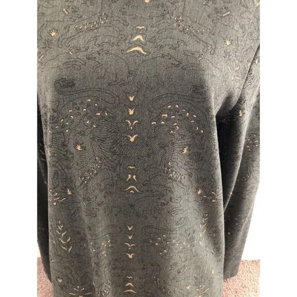 NWT Green & Gold Print Donna Jessica Sweater Turtle Neck   DJ22 - Picture 2 of 4